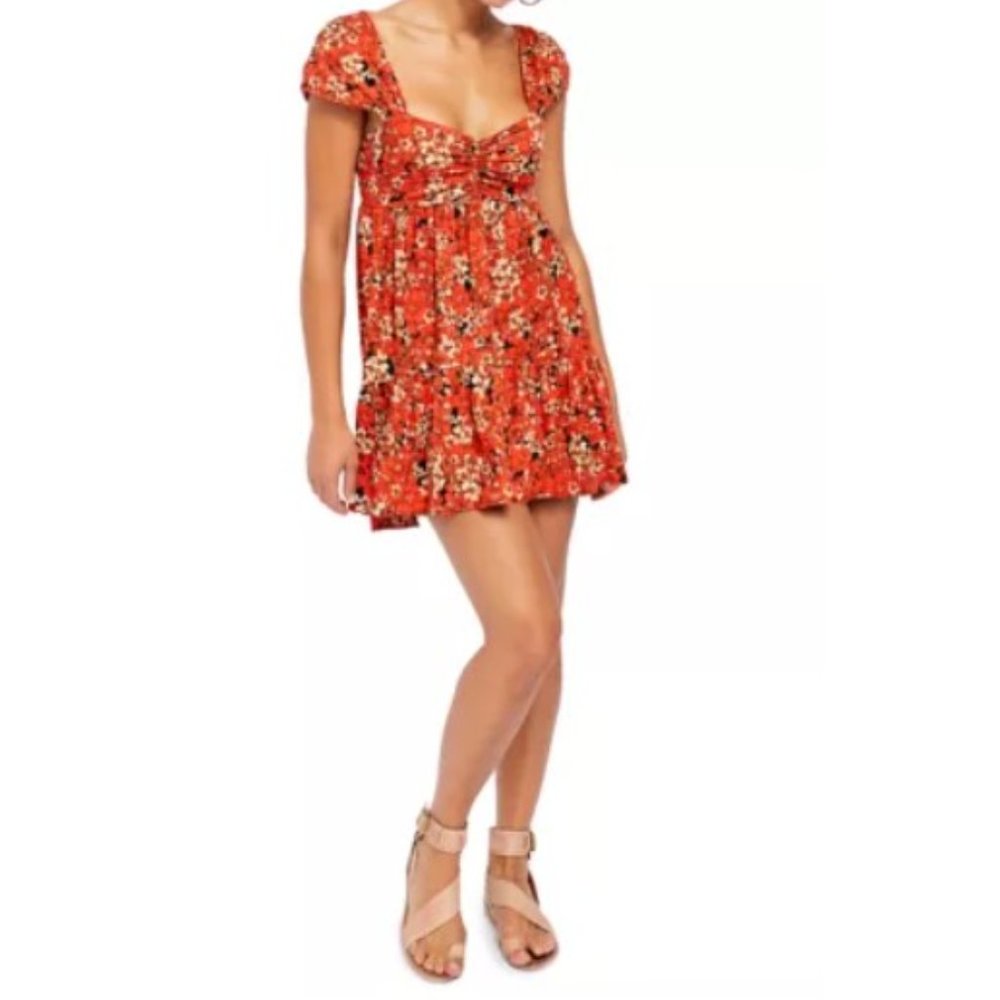 Free People Pattern Play Mini Dress Floral Dress New with tags